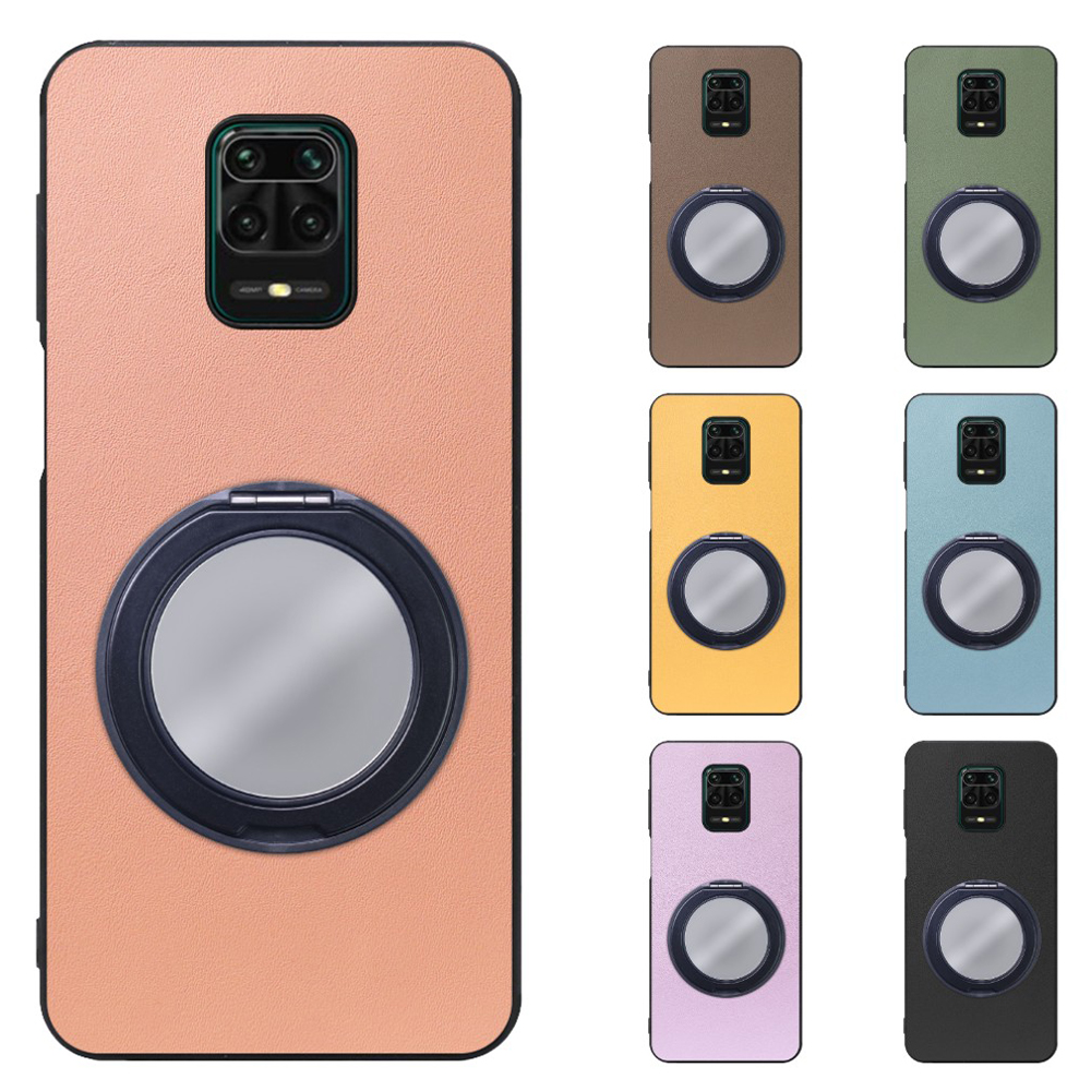 [ LOOF RING-SHELL (ミラー Ver.) ] Xiaomi Redmi Note 9S redminote9s note9S redminote スマホケース 背面 ケース カバー ミラー付きスマホリング スタンド 本革 レザー 落下防止  [ Redmi Note 9S ]