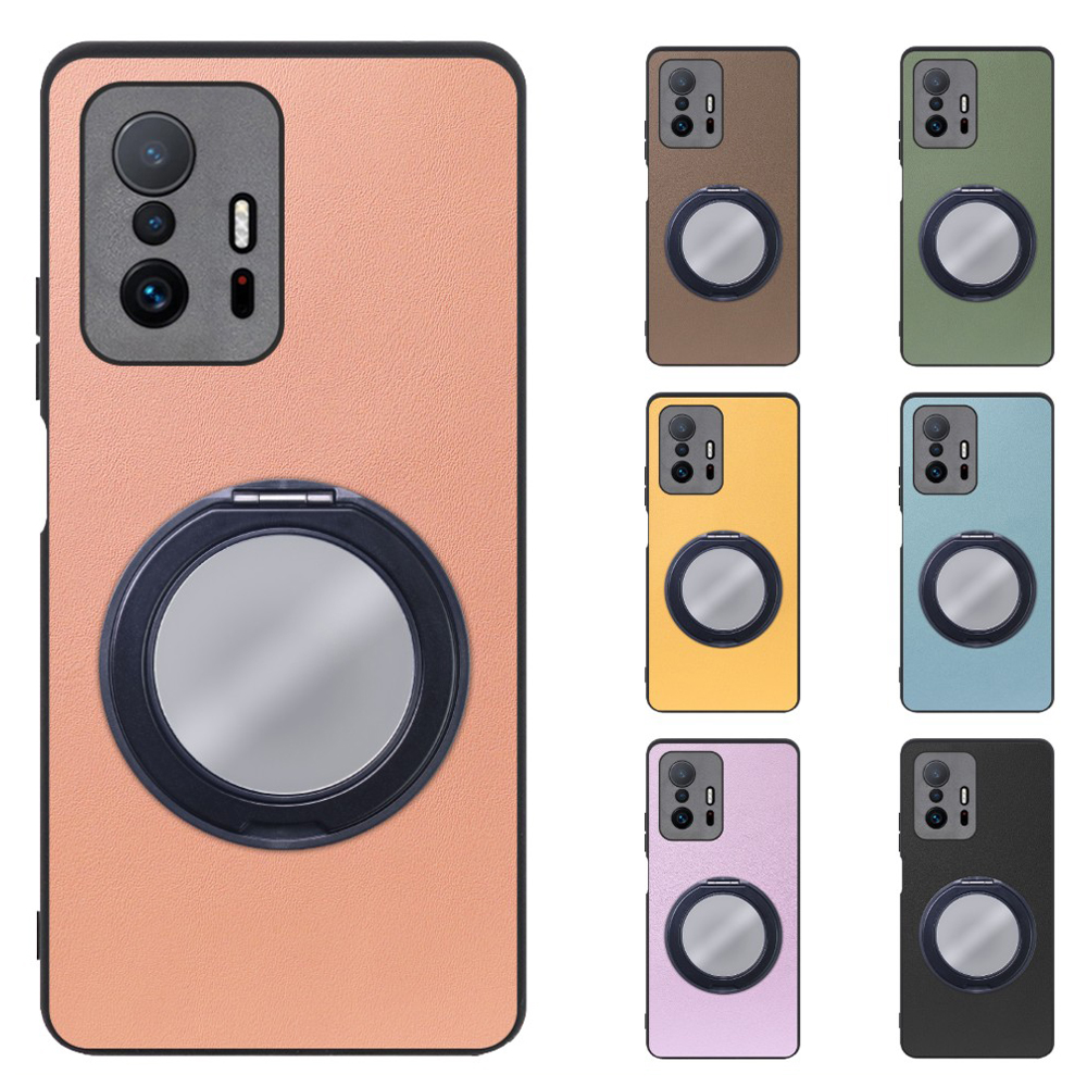 [ LOOF RING-SHELL (ミラー Ver.) ] Xiaomi 11T / 11T Pro xiaomi11t xiaomi11tpro 11tpro スマホケース 背面 ケース カバー ミラー付きスマホリング スタンド 本革 レザー 落下防止  [ Xiaomi 11T / 11T Pro ]
