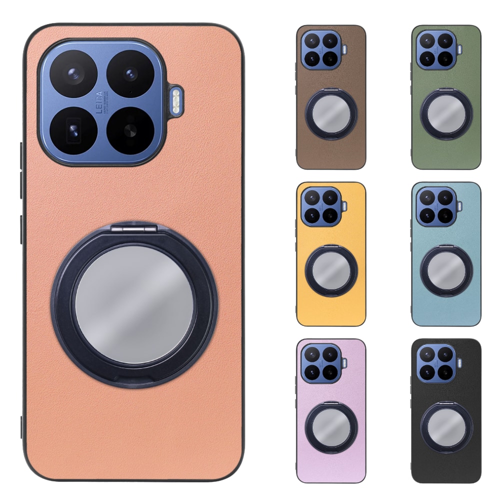 [ LOOF RING-SHELL (ミラー Ver.) ] Xiaomi 17T Pro シャオミ スマホケース 背面 ケース カバー ミラー付きスマホリング スタンド 本革 レザー 落下防止  [ Xiaomi 17T Pro ]