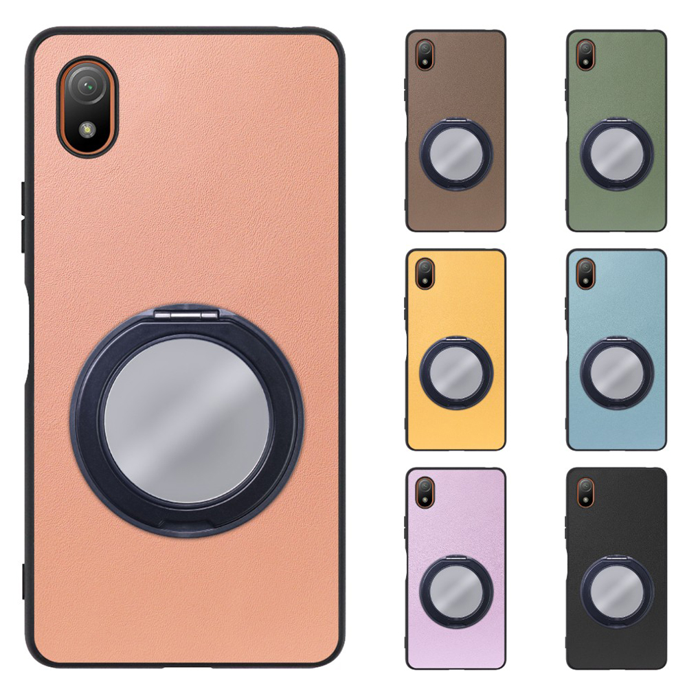 [ LOOF RING-SHELL (ミラー Ver.) ] Xperia Ace III SO-53C / SOG08 aceⅢ ace3 スマホケース 背面 ケース カバー ミラー付きスマホリング スタンド 本革 レザー 落下防止  [ Xperia Ace III ]