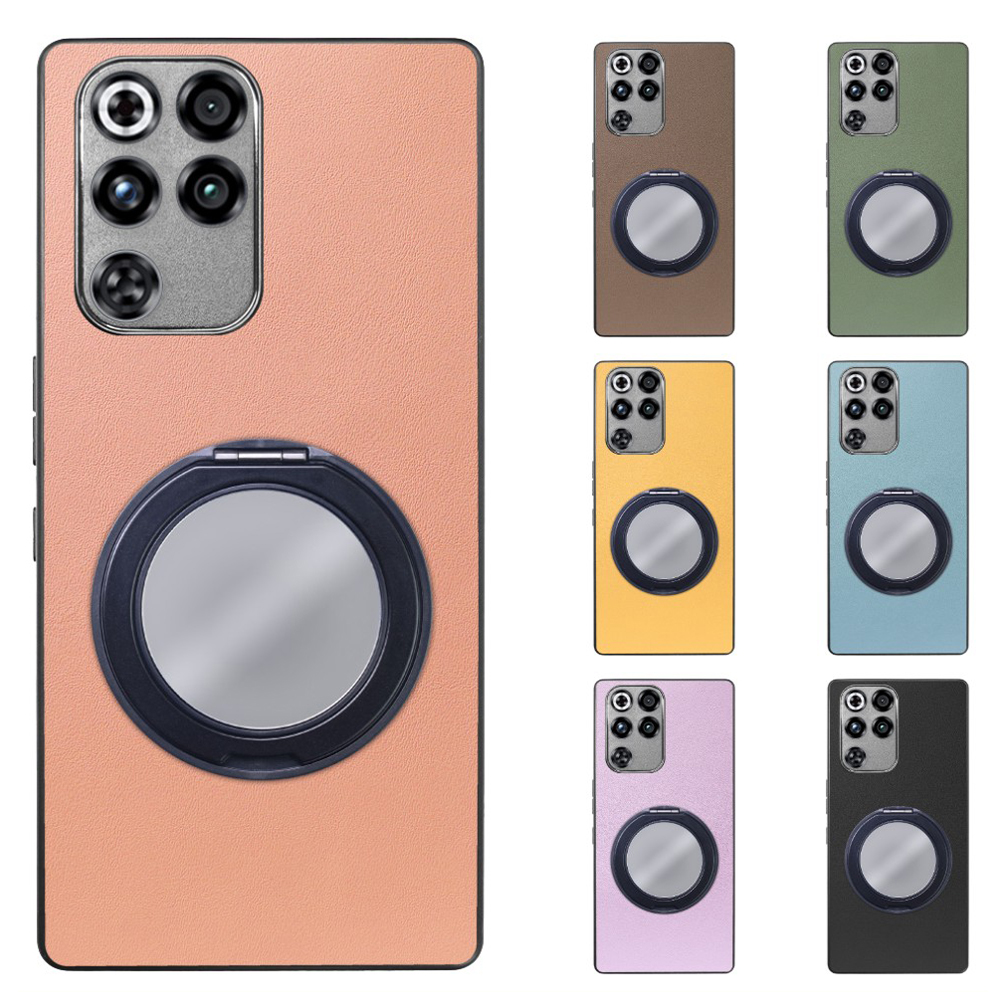 [ LOOF RING-SHELL (ミラー Ver.) ] REDMAGIC 11 Pro NX809J ZTE nubia スマホケース 背面 ケース カバー ミラー付きスマホリング スタンド 本革 レザー 落下防止  [ REDMAGIC 11 Pro ]