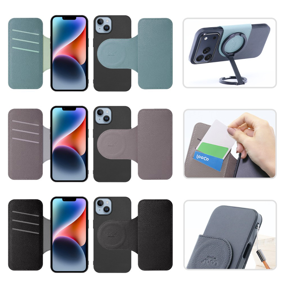 [ LOOF SLIM-BOOK Series ] iPhone 14 iphone14 スマホケース ケース カバー 手帳型ケース 薄い カード収納 MagSafe対応 ワイヤレス充電 本革 [ iPhone 14 ]