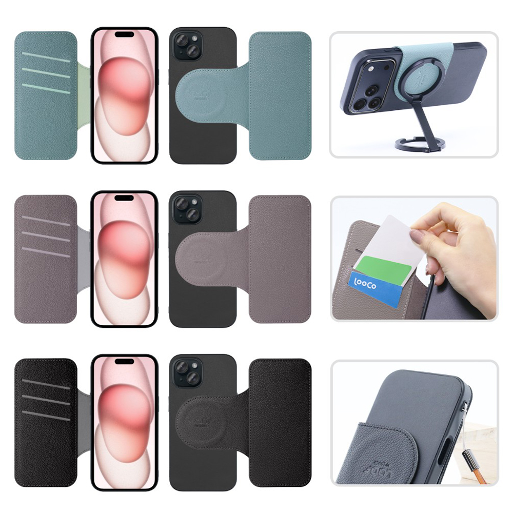 [ LOOF SLIM-BOOK Series ] iPhone 15 iPhone15 アイフォン15 iPhone 15 アイフォン 15 スマホケース ケース カバー 手帳型ケース 薄い カード収納 MagSafe対応 ワイヤレス充電 本革 [ iPhone 15 ]