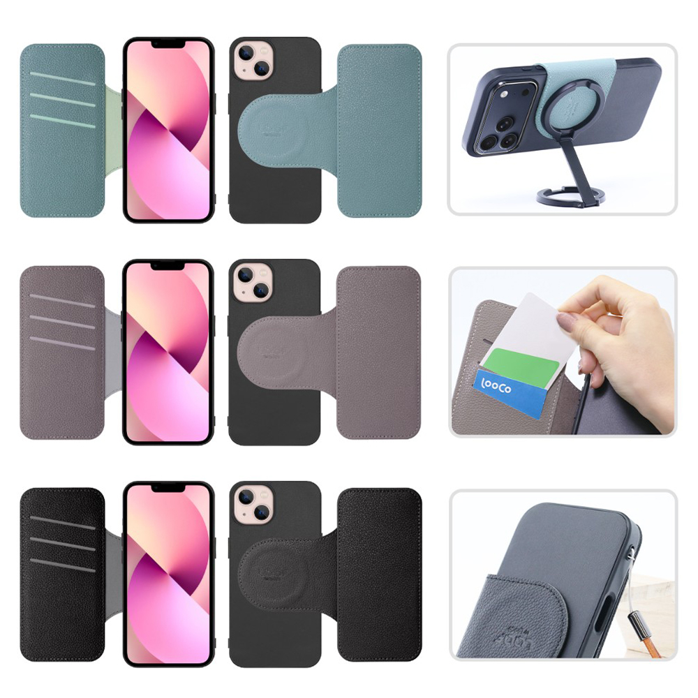 [ LOOF SLIM-BOOK Series ] iPhone 13 iphone13 スマホケース ケース カバー 手帳型ケース 薄い カード収納 MagSafe対応 ワイヤレス充電 本革 [ iPhone 13 ]