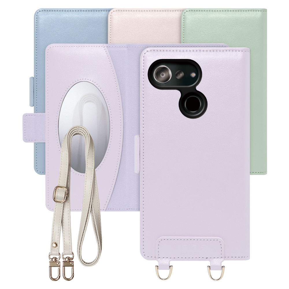 [ LOOF SWEET MIRROR Series ] Android One S6 Androidone S6 androidoneS6 スマホケース  ショルダー付き手帳型スマホケース ミラー付き カードポケット 本革 [ Android One S6 ]