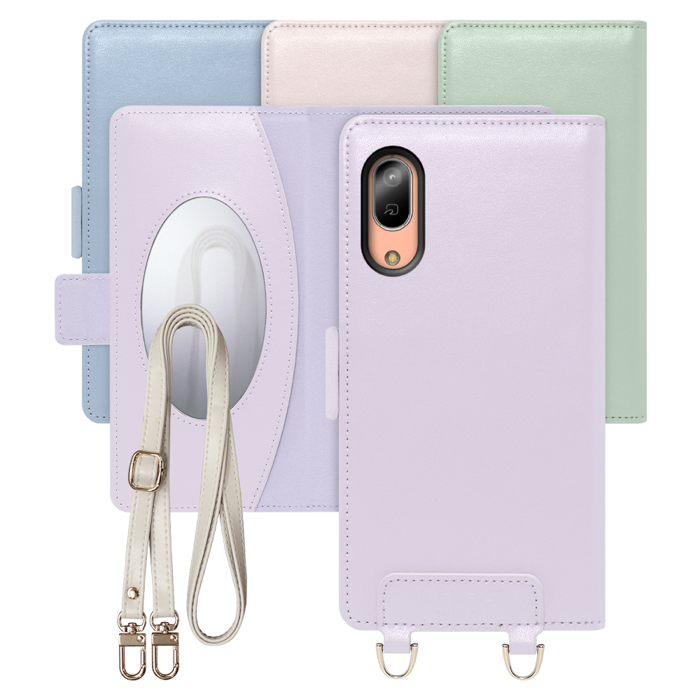 [ LOOF SWEET MIRROR Series ] Android One S7 Androidone S7 androidoneS7 スマホケース  ショルダー付き手帳型スマホケース ミラー付き カードポケット 本革 [ Android One S7 ]