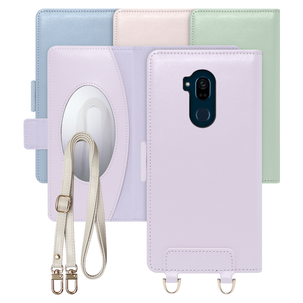 [ LOOF SWEET MIRROR Series ] Android One X5 Androidone X5 androidoneX5 スマホケース  ショルダー付き手帳型スマホケース ミラー付き カードポケット 本革 [ Android One X5 ]