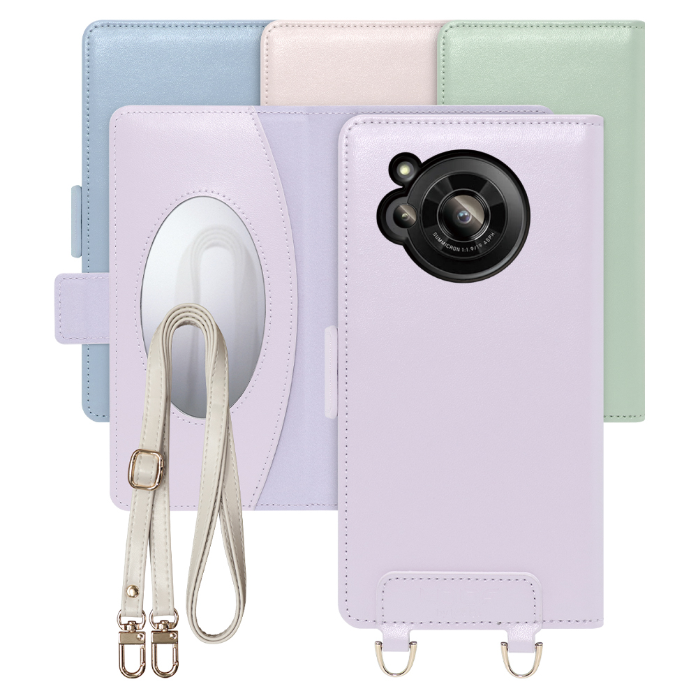 [ LOOF SWEET MIRROR Series ] AQUOS R7 SH-52C  スマホケース  ショルダー付き手帳型スマホケース ミラー付き カードポケット 本革 [ AQUOS R7 ]