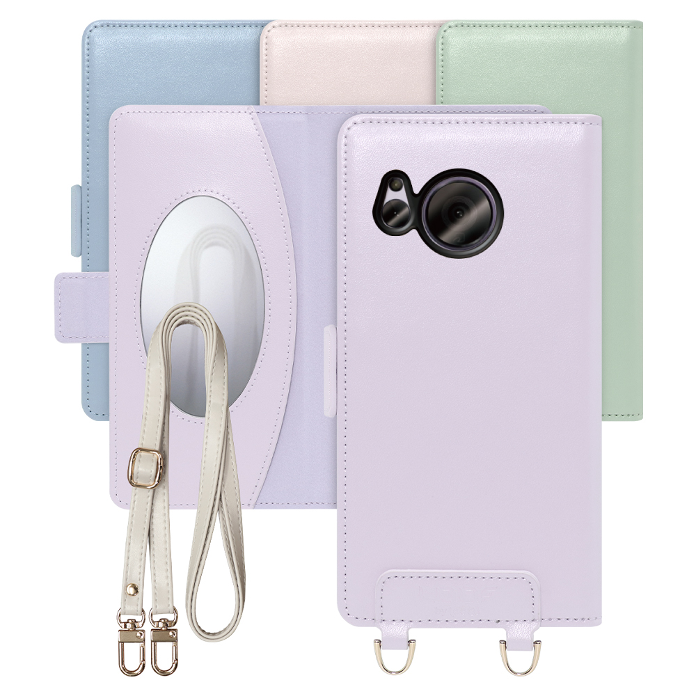 [ LOOF SWEET MIRROR Series ] AQUOS sense7 sense 7 スマホケース  ショルダー付き手帳型スマホケース ミラー付き カードポケット 本革 [ AQUOS sense7 ]