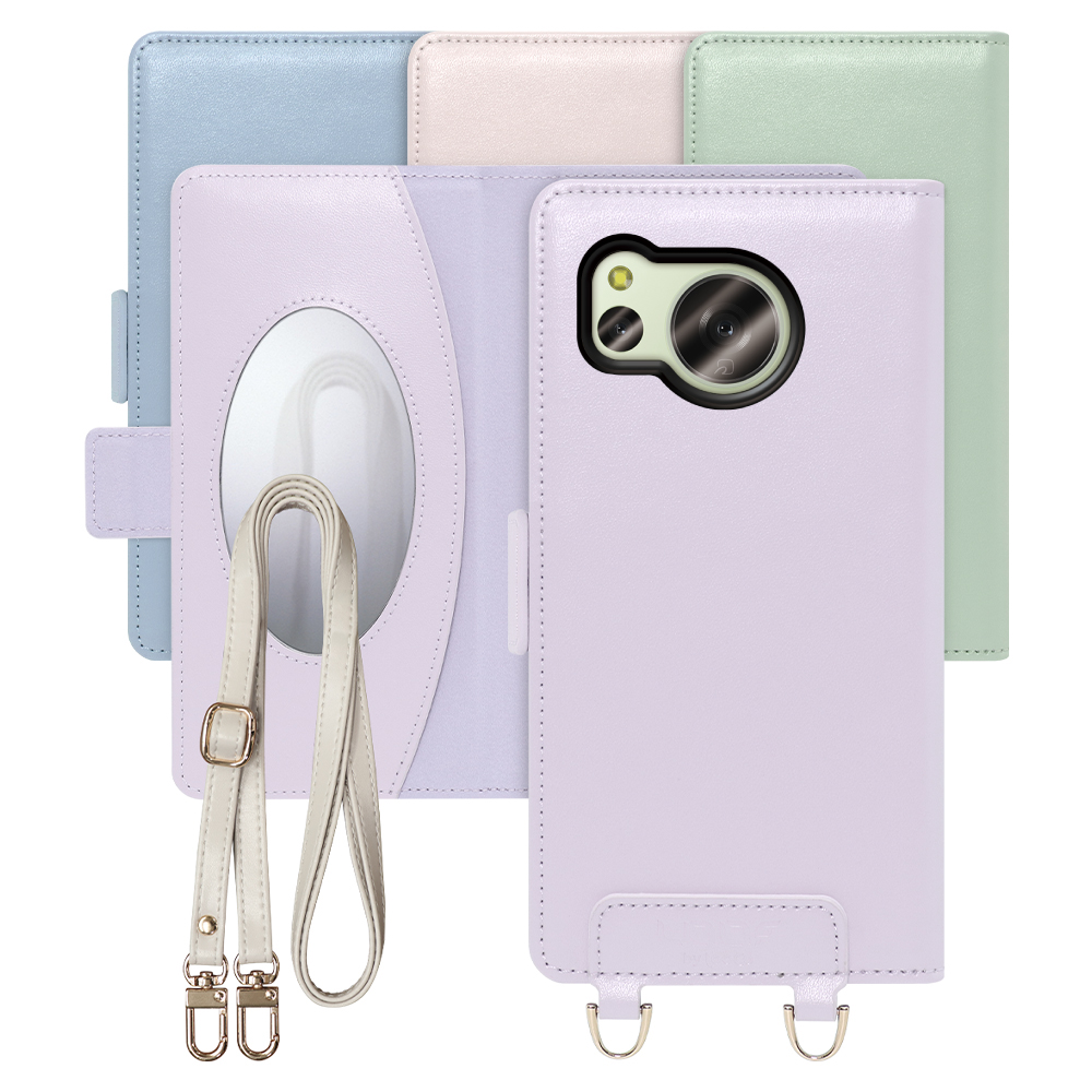 [ LOOF SWEET MIRROR Series ] AQUOS sense8 SH-54D / SHG11 sense 8 スマホケース  ショルダー付き手帳型スマホケース ミラー付き カードポケット 本革 [ AQUOS sense8 ]
