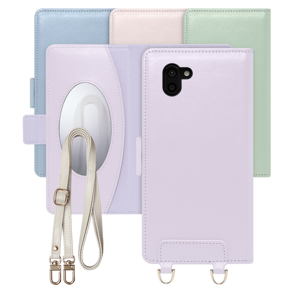 [ LOOF SWEET MIRROR Series ] AQUOS R2 SH-03K / SHV42 / 706SH  スマホケース  ショルダー付き手帳型スマホケース ミラー付き カードポケット 本革 [ AQUOS R2 ]