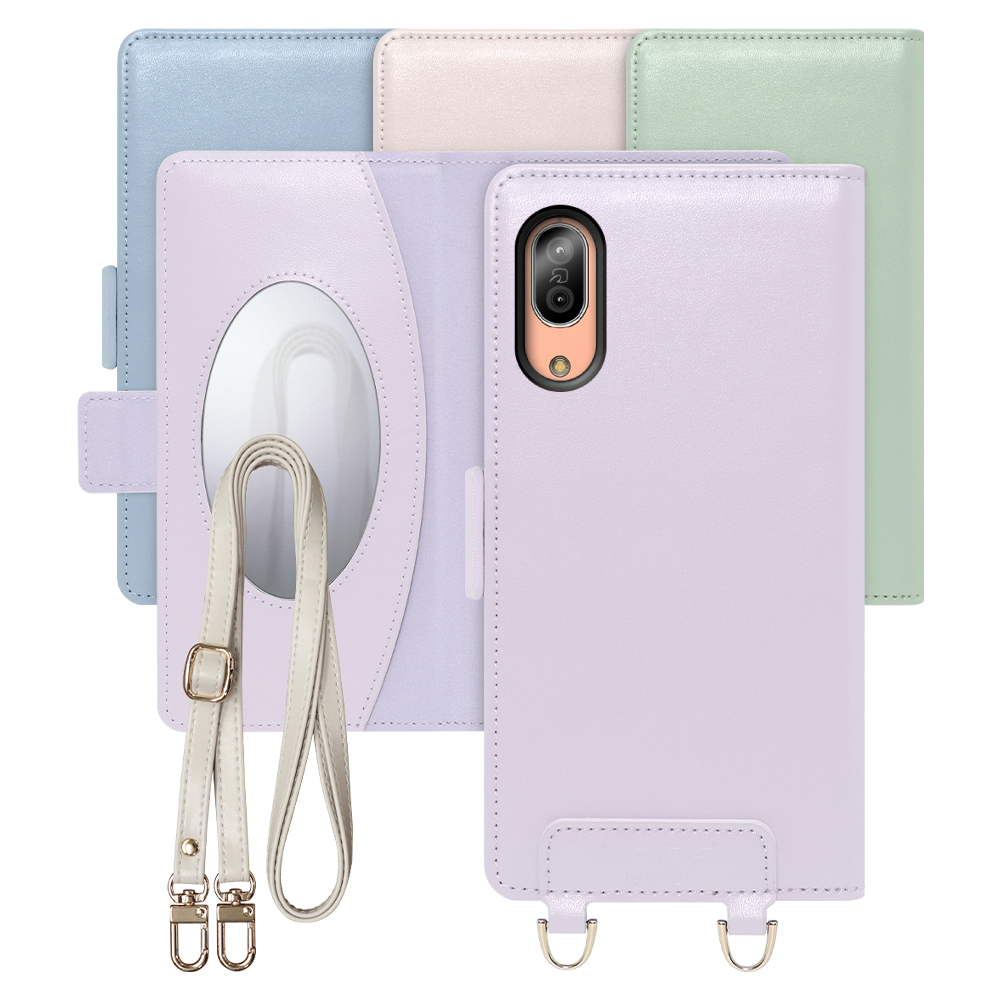 [ LOOF SWEET MIRROR Series ] AQUOS sense3 / sense3 lite / sense3 basic sense 3 3lite 3basic sense3lite sense3basic スマホケース  ショルダー付き手帳型スマホケース ミラー付き カードポケット 本革 [ AQUOS sense3 / sense3 lite / sense3 basic ]