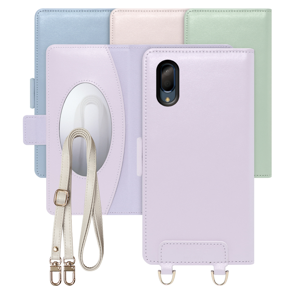 [ LOOF SWEET MIRROR Series ] AQUOS sense3 plus / sense3 plus サウンド SHV46 sense 3plus 3plusサウンド sense3plus スマホケース  ショルダー付き手帳型スマホケース ミラー付き カードポケット 本革 [ AQUOS sense3 plus / sense3 plus サウンド ]