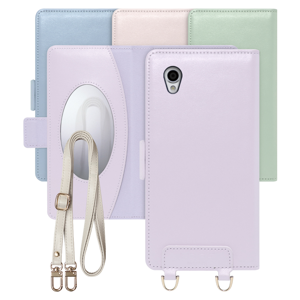 [ LOOF SWEET MIRROR Series ] AQUOS sense plus SH-M07  senseplus senseplus スマホケース  ショルダー付き手帳型スマホケース ミラー付き カードポケット 本革 [ AQUOS sense plus ]