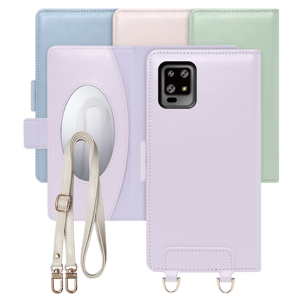 [ LOOF SWEET MIRROR Series ] AQUOS zero6 SHG04 zero 6 スマホケース  ショルダー付き手帳型スマホケース ミラー付き カードポケット 本革 [ AQUOS zero6 ]