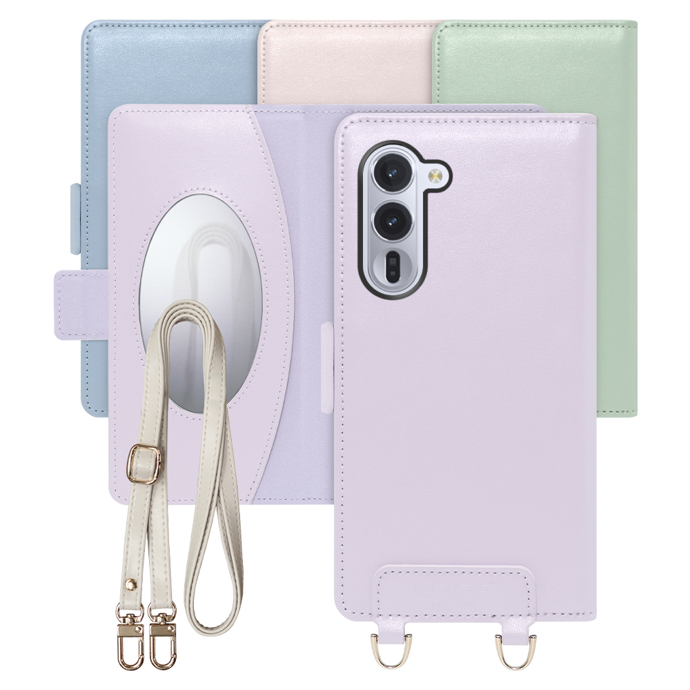 [ LOOF SWEET MIRROR Series ] arrows Alpha F-51F M08 アルファ スマホケース  ショルダー付き手帳型スマホケース ミラー付き カードポケット 本革 [ arrows Alpha ]