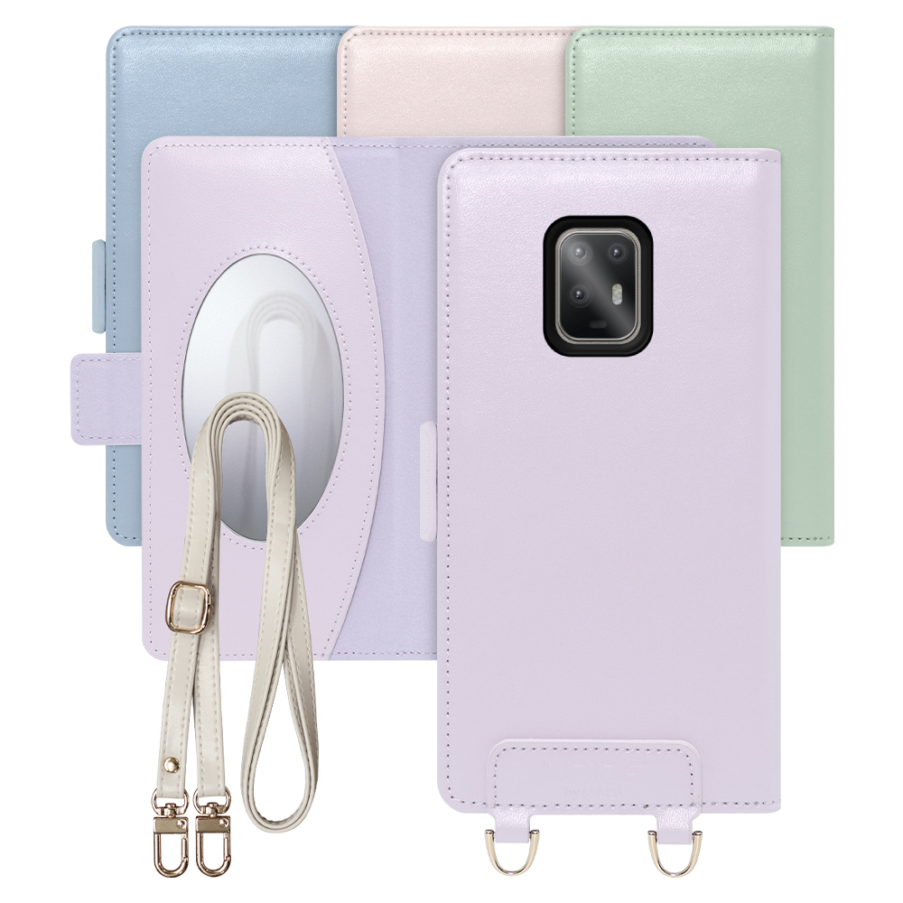 [ LOOF SWEET MIRROR Series ] arrows 5G F-51A arrows5g アローズ FUJITSU FCNT スマホケース  ショルダー付き手帳型スマホケース ミラー付き カードポケット 本革 [ arrows 5G F-51A ]