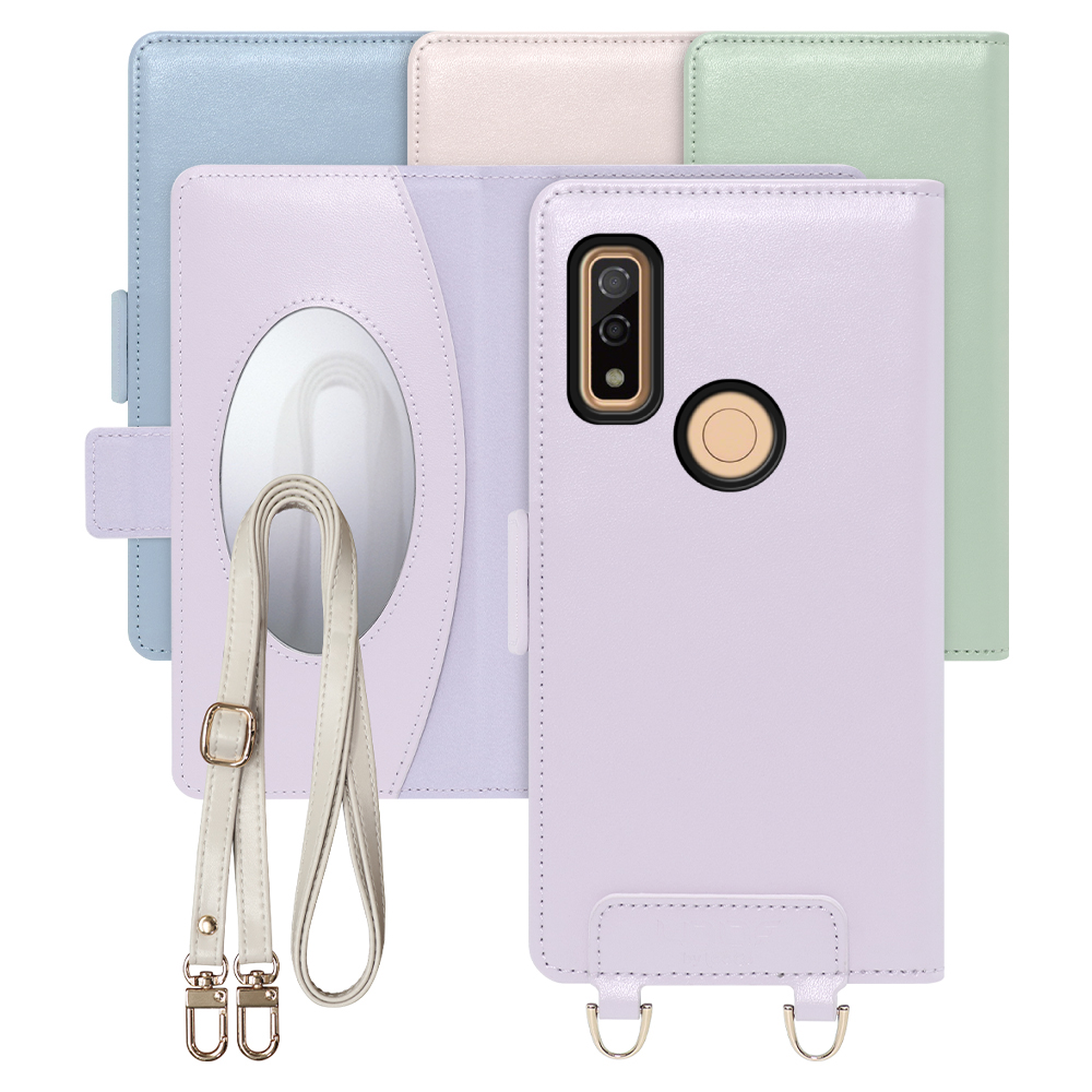 [ LOOF SWEET MIRROR Series ] arrows We F-51B / FCG01 / A101FC arrowswe アローズ FUJITSU FCNT スマホケース  ショルダー付き手帳型スマホケース ミラー付き カードポケット 本革 [ arrows We ]