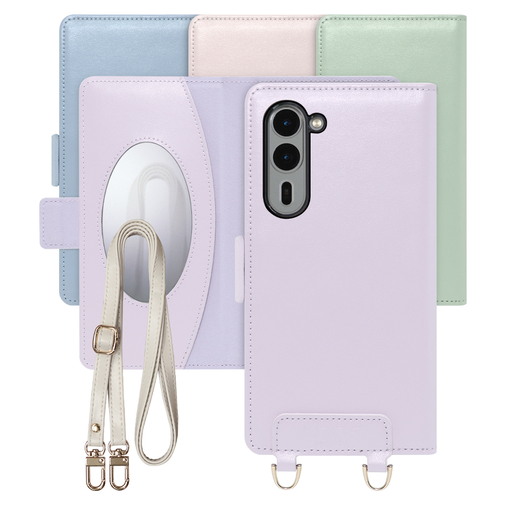 [ LOOF SWEET MIRROR Series ] arrows We2 Plus F-51E FUJITSU FCNT スマホケース  ショルダー付き手帳型スマホケース ミラー付き カードポケット 本革 [ arrows We2 Plus ]