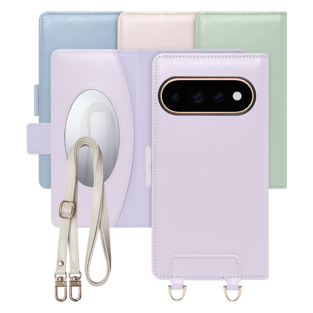 [ LOOF SWEET MIRROR ] Google Pixel 11 Pro  スマホケース  ショルダー付き手帳型スマホケース ミラー付き カードポケット 本革 [ Google Pixel 11 Pro ]
