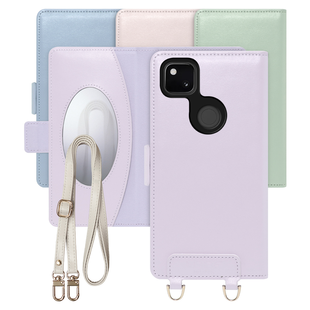 [ LOOF SWEET MIRROR Series ] Google Pixel 4a pixel4a googlepixel4a スマホケース  ショルダー付き手帳型スマホケース ミラー付き カードポケット 本革 [ Google Pixel 4a ]