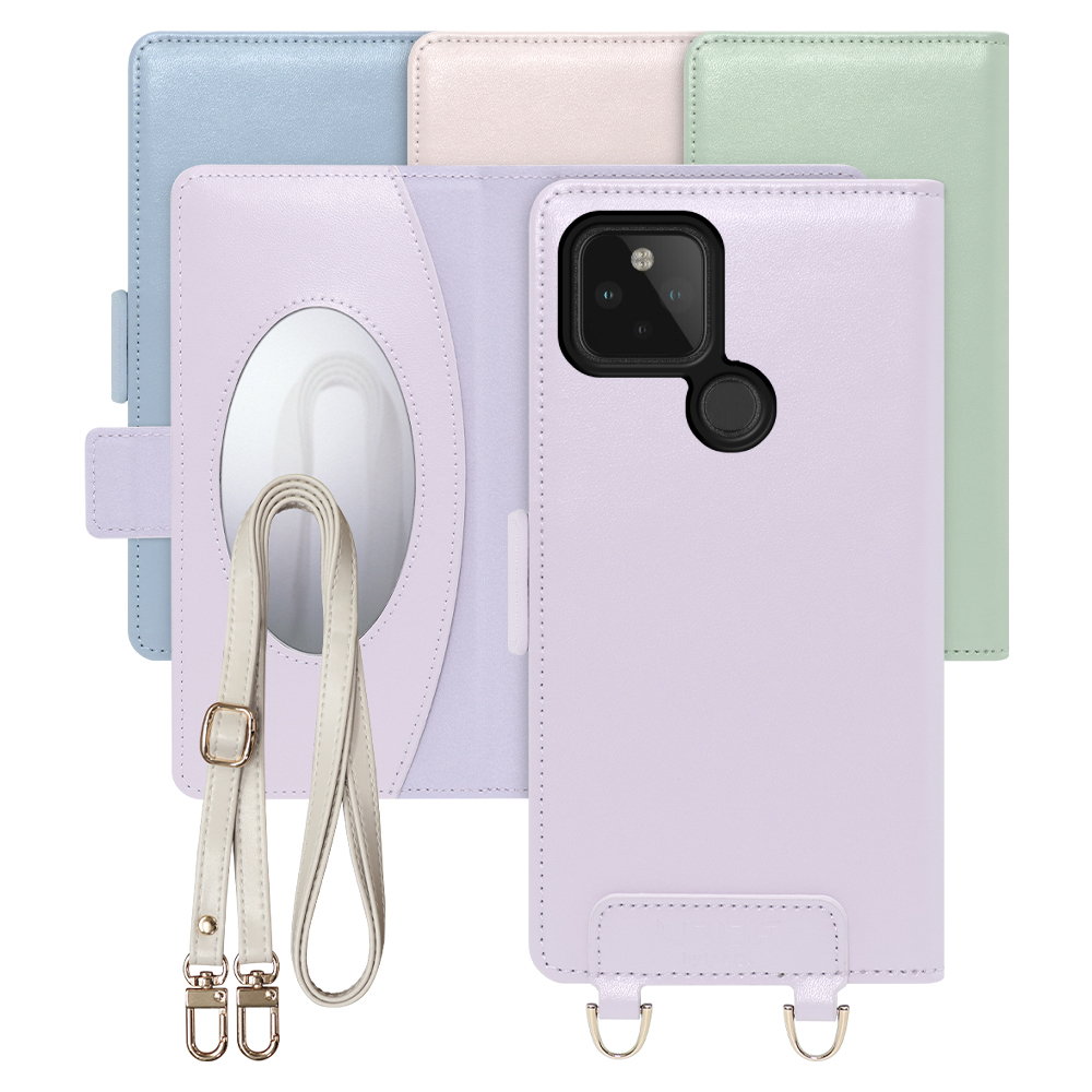 [ LOOF SWEET MIRROR Series ] Google Pixel 5 pixel5 Googlepixel5 スマホケース  ショルダー付き手帳型スマホケース ミラー付き カードポケット 本革 [ Google Pixel 5 ]