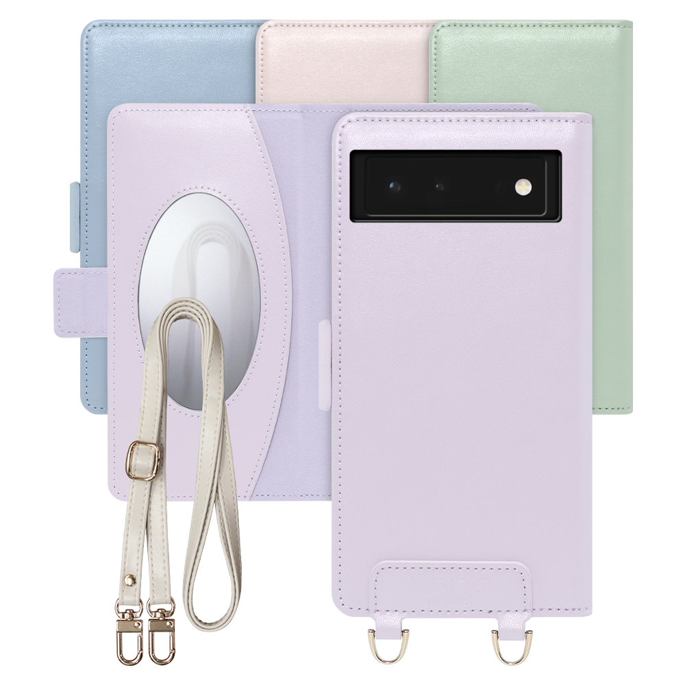 [ LOOF SWEET MIRROR Series ] Google Pixel 6 googlepixel6 pixel6 ピクセル6 スマホケース  ショルダー付き手帳型スマホケース ミラー付き カードポケット 本革 [ Google Pixel 6 ]