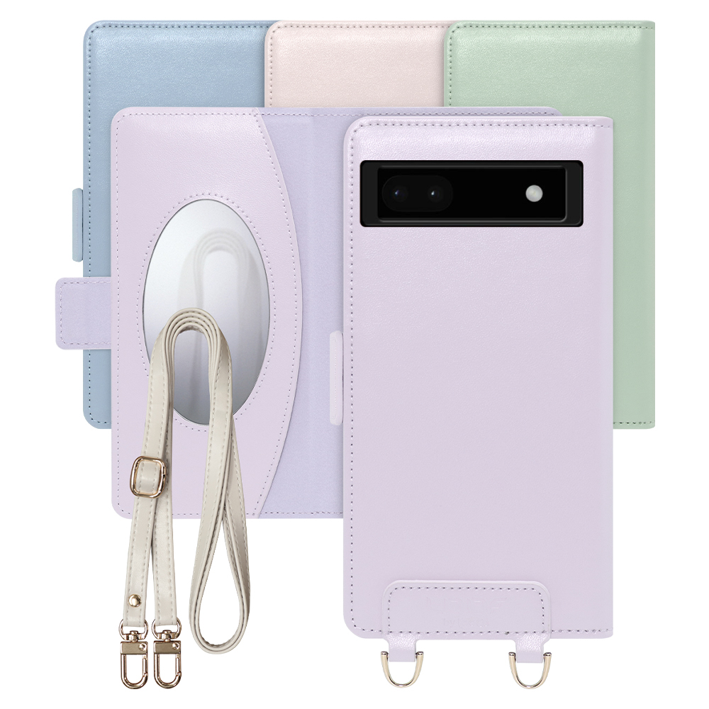 [ LOOF SWEET MIRROR Series ] Google Pixel 6a googlepixel6a pixel6a スマホケース  ショルダー付き手帳型スマホケース ミラー付き カードポケット 本革 [ Google Pixel 6a ]