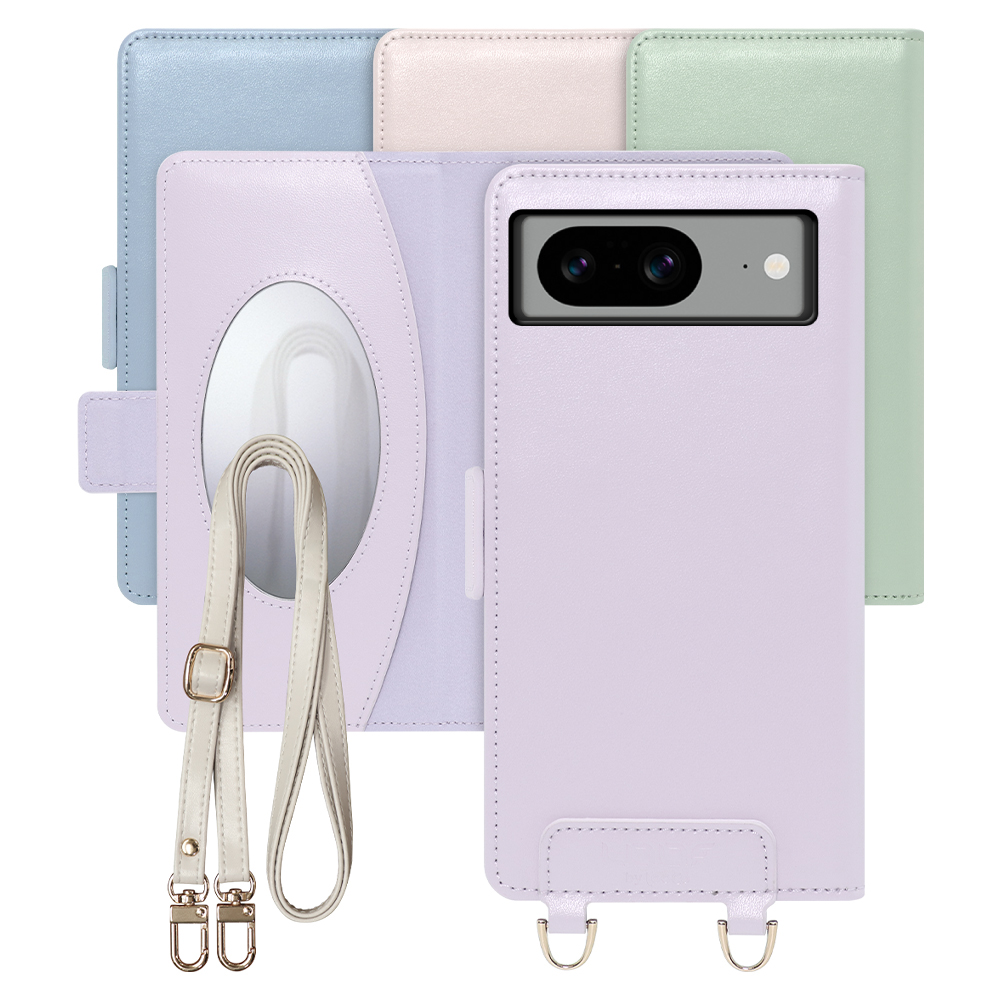 [ LOOF SWEET MIRROR Series ] Google pixel 8 googlepixel8 Pixel8 ピクセル8 スマホケース  ショルダー付き手帳型スマホケース ミラー付き カードポケット 本革 [ Google Pixel 8 ]