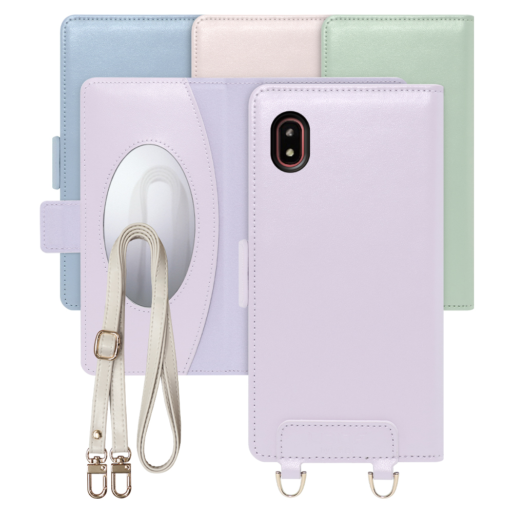 [ LOOF SWEET MIRROR Series ] Galaxy A21 / A21 シンプル a21シンプル スマホケース  ショルダー付き手帳型スマホケース ミラー付き カードポケット 本革 [ Galaxy A21 / A21 シンプル ]