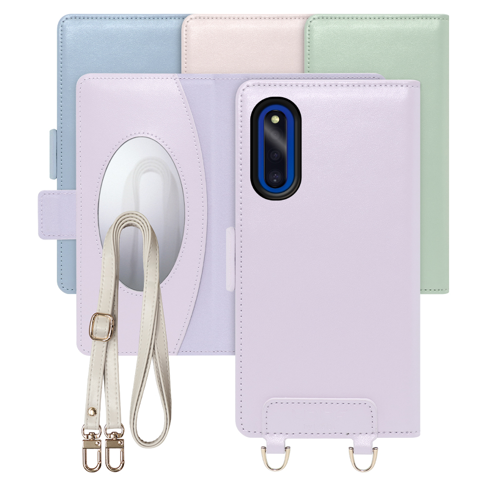 [ LOOF SWEET MIRROR Series ] Galaxy A41 SC-41A /  SCV48  スマホケース  ショルダー付き手帳型スマホケース ミラー付き カードポケット 本革 [ Galaxy A41 ]