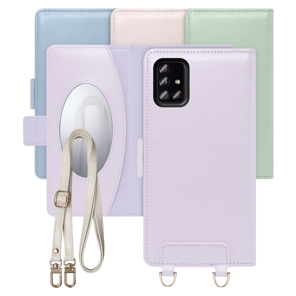 [ LOOF SWEET MIRROR Series ] Galaxy A51 5G SC-54A / SCG07 a515g スマホケース  ショルダー付き手帳型スマホケース ミラー付き カードポケット 本革 [ Galaxy A51 5G ]