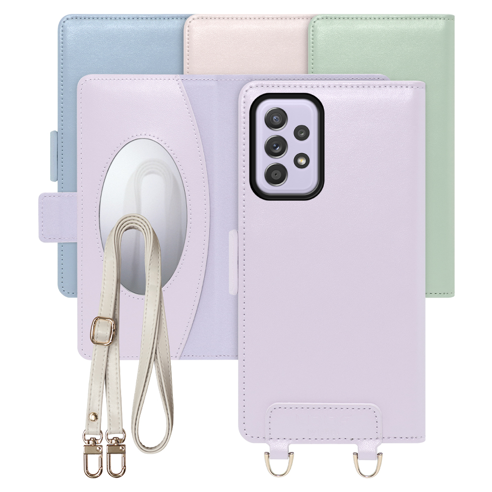 [ LOOF SWEET MIRROR Series ] Galaxy A52 5G SC-53B a525g スマホケース  ショルダー付き手帳型スマホケース ミラー付き カードポケット 本革 [ Galaxy A52 5G ]