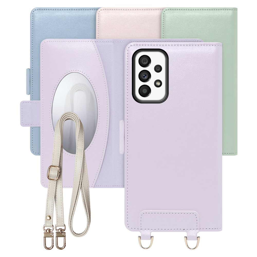 [ LOOF SWEET MIRROR Series ] Galaxy A53 5G SC-53C / SCG15 a535g スマホケース  ショルダー付き手帳型スマホケース ミラー付き カードポケット 本革 [ Galaxy A53 5G ]