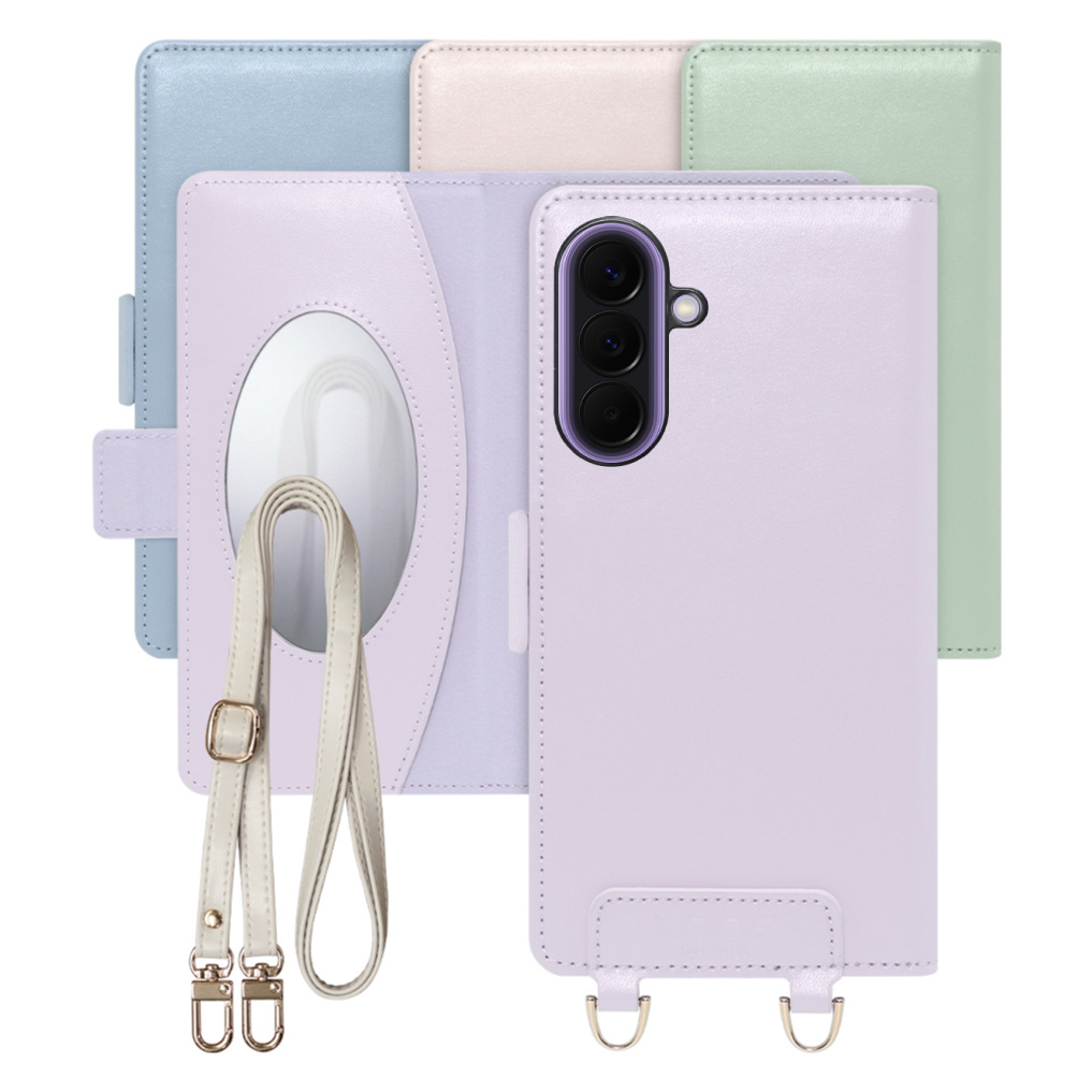[ LOOF SWEET MIRROR ] Galaxy A57 5G SC-54G SCG39 SM-A576Z SM-A576C スマホケース  ショルダー付き手帳型スマホケース ミラー付き カードポケット 本革 [ Galaxy A57 5G ]