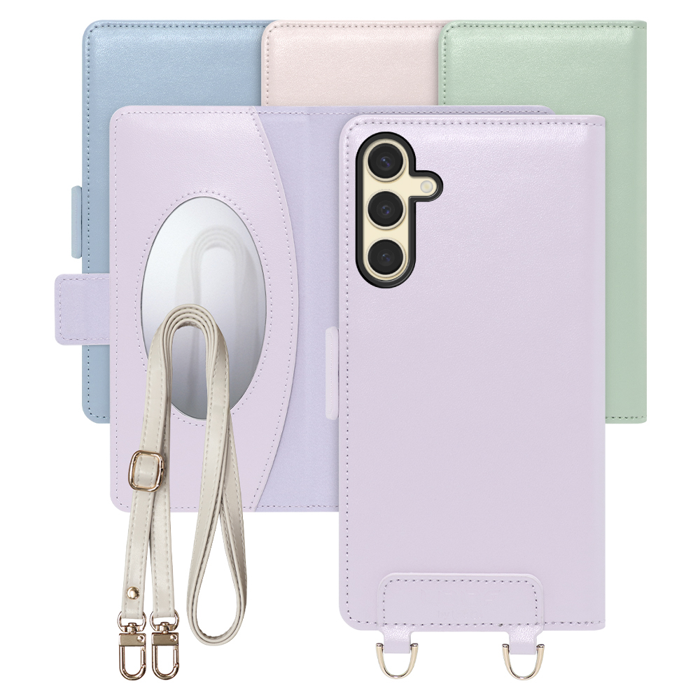 [ LOOF SWEET MIRROR Series ] Galaxy S24 s24 スマホケース  ショルダー付き手帳型スマホケース ミラー付き カードポケット 本革 [ Galaxy S24 ]