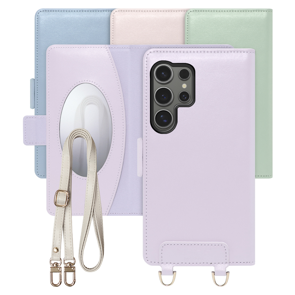 [ LOOF SWEET MIRROR Series ] Galaxy S24 Ultra s24ultra スマホケース  ショルダー付き手帳型スマホケース ミラー付き カードポケット 本革 [ Galaxy S24 Ultra ]