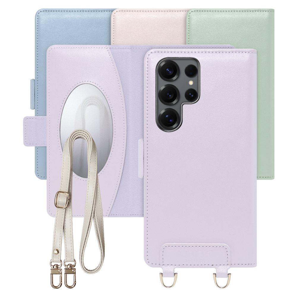 [ LOOF SWEET MIRROR Series ] Galaxy S25 Ultra SC-52F スマホケース  ショルダー付き手帳型スマホケース ミラー付き カードポケット 本革 [ Galaxy S25 Ultra ]