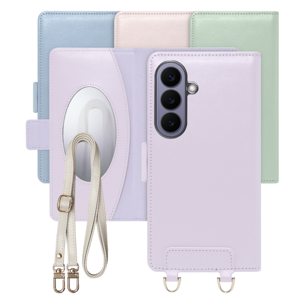 [ LOOF SWEET MIRROR ] Galaxy S26 Samsung SC-51G スマホケース  ショルダー付き手帳型スマホケース ミラー付き カードポケット 本革 [ Galaxy S26 ]