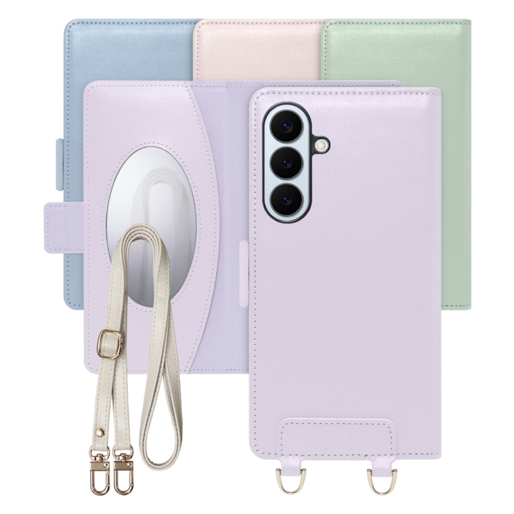 [ LOOF SWEET MIRROR ] Galaxy S26+ Samsung SC-52G スマホケース  ショルダー付き手帳型スマホケース ミラー付き カードポケット 本革 [ Galaxy S26+ ]