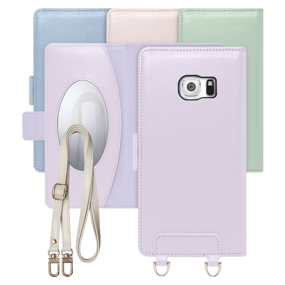 [ LOOF SWEET MIRROR Series ] Galaxy S6 SC-05G galaxys6 スマホケース  ショルダー付き手帳型スマホケース ミラー付き カードポケット 本革 [ Galaxy S6 ]