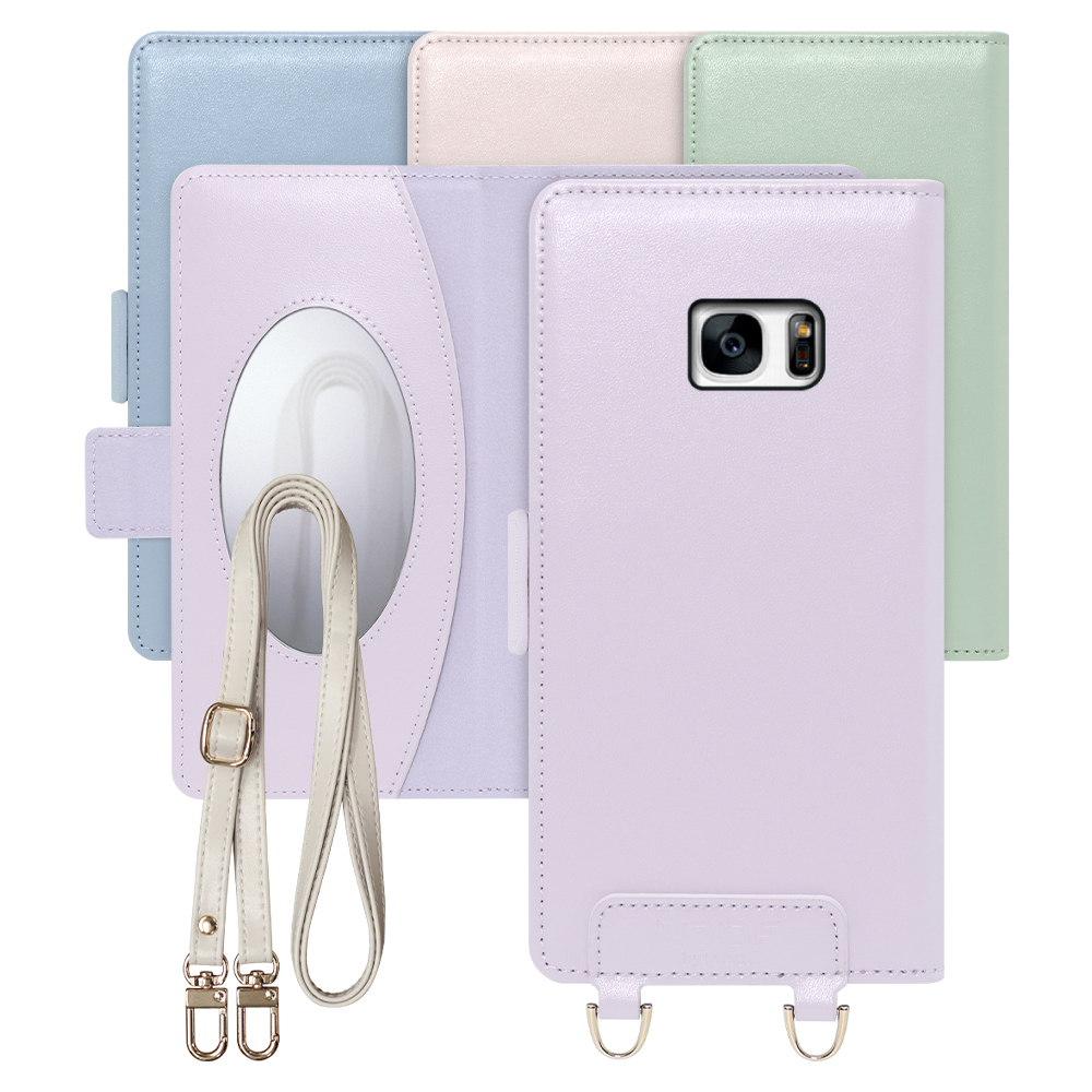 [ LOOF SWEET MIRROR Series ] Galaxy S7 edge SC-02H / SCV33 s7edge s7エッジ スマホケース  ショルダー付き手帳型スマホケース ミラー付き カードポケット 本革 [ Galaxy S7 edge ]