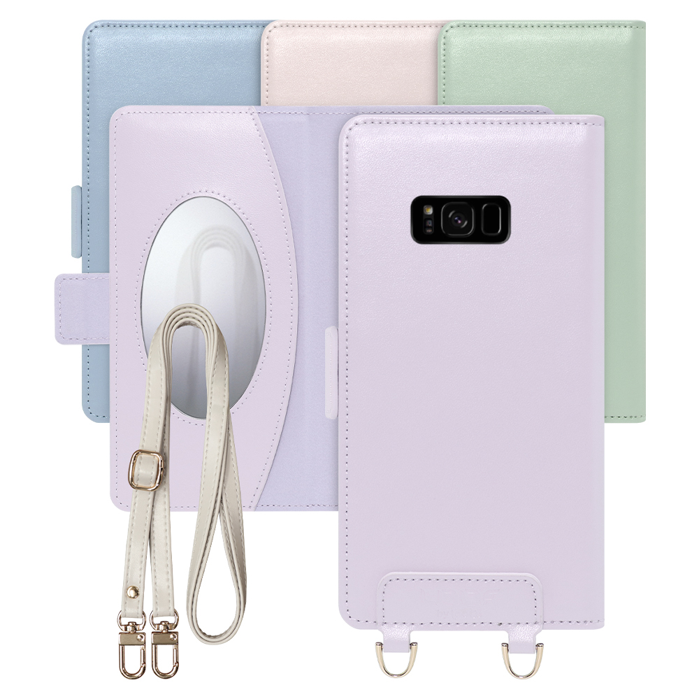 [ LOOF SWEET MIRROR Series ] Galaxy S8 SC-02J / SCV36 galaxys8 スマホケース  ショルダー付き手帳型スマホケース ミラー付き カードポケット 本革 [ Galaxy S8 ]