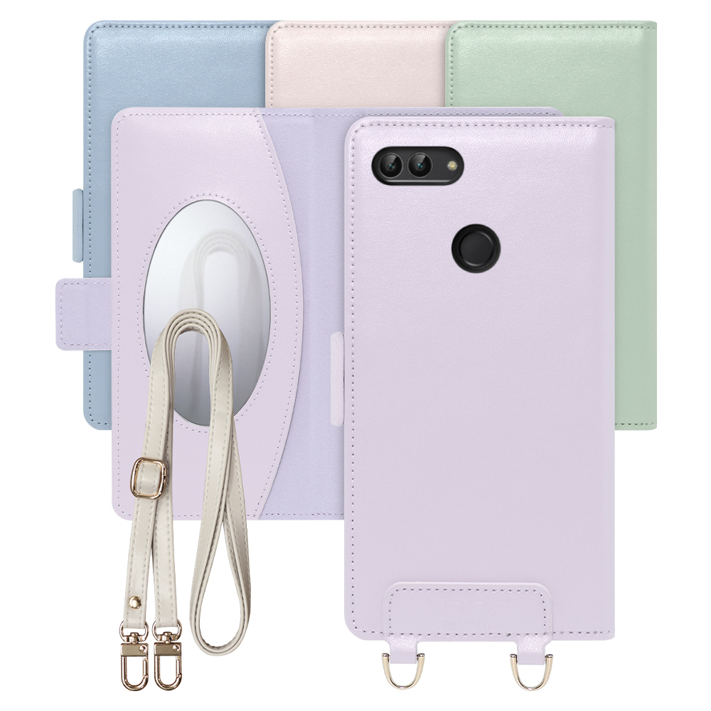 [ LOOF SWEET MIRROR Series ] HUAWEI nova lite 2 704HW novalite2 novalite 2 スマホケース  ショルダー付き手帳型スマホケース ミラー付き カードポケット 本革 [ HUAWEI nova lite 2 ]