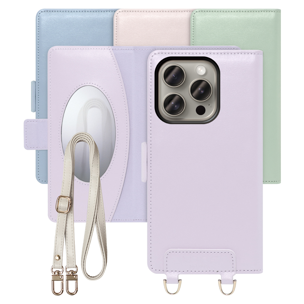 [ LOOF SWEET MIRROR Series ] iPhone 15 Pro iPhone15 Pro アイフォン15 プロ iPhone 15 Pro 15Pro アイフォン 15 スマホケース  ショルダー付き手帳型スマホケース ミラー付き カードポケット 本革 [ iPhone 15 Pro ]