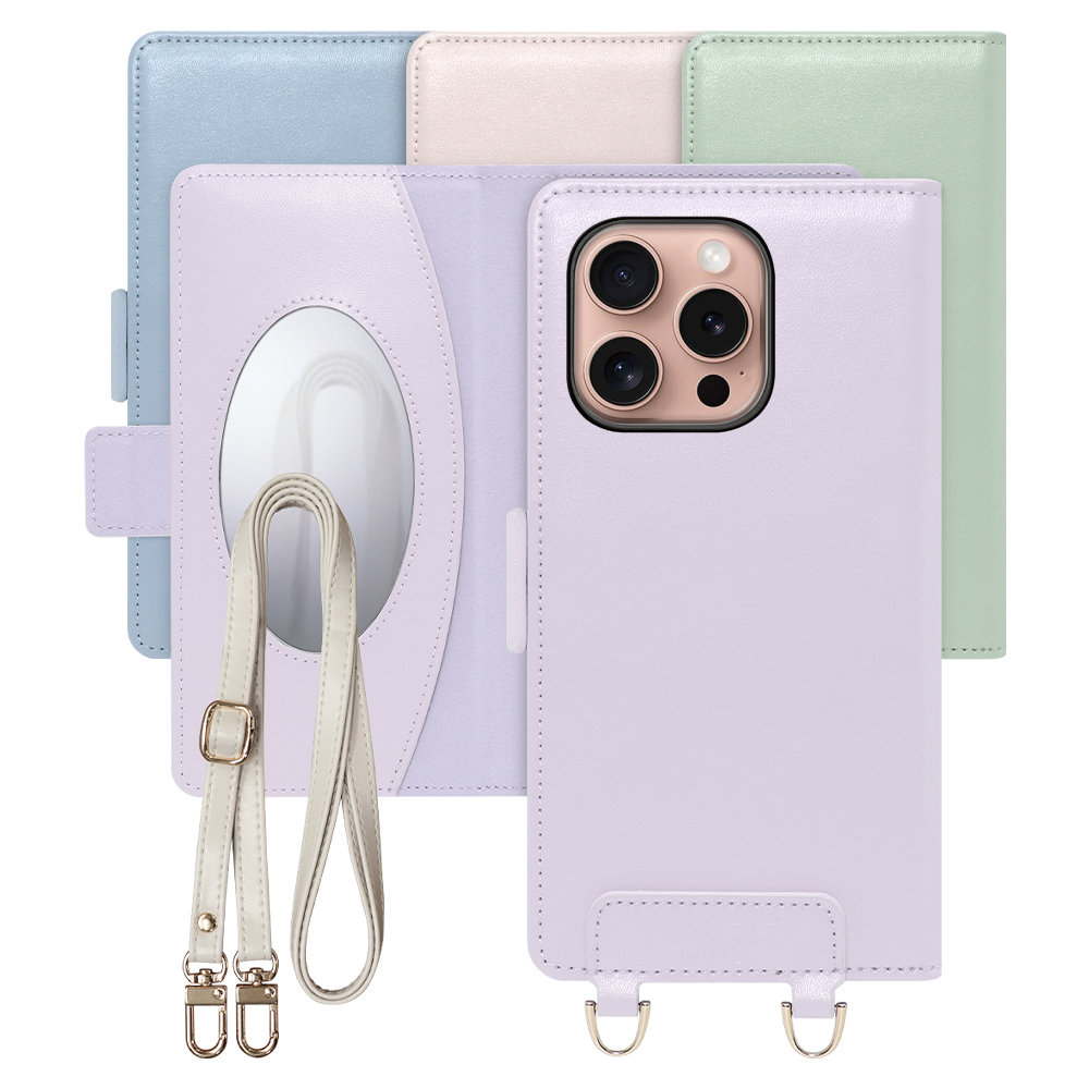 [ LOOF SWEET MIRROR Series ] iPhone 16 Pro iPhone16 Pro アイフォン16 プロ スマホケース  ショルダー付き手帳型スマホケース ミラー付き カードポケット 本革 [ iPhone 16 Pro ]