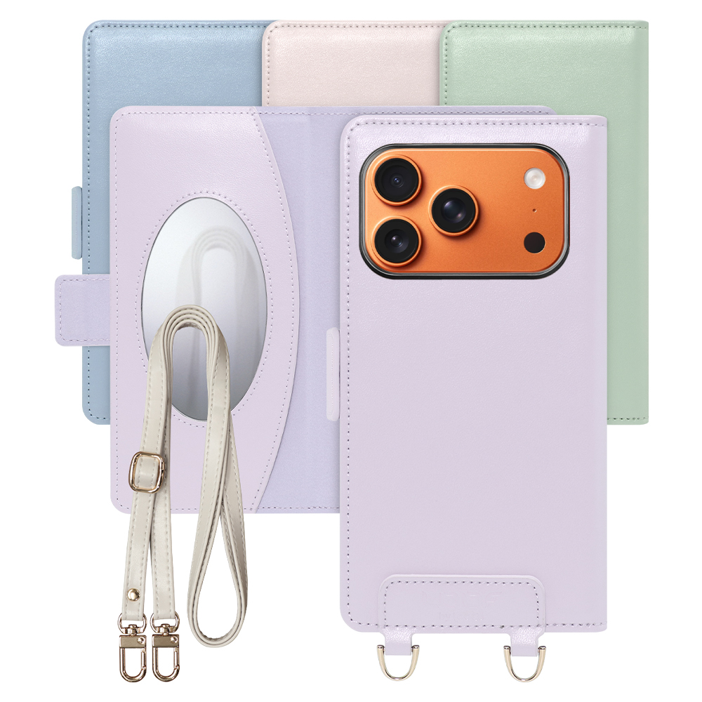 [ LOOF SWEET MIRROR Series ] iPhone 17 Pro iPhone17 Pro アイフォン17 プロ スマホケース  ショルダー付き手帳型スマホケース ミラー付き カードポケット 本革 [ iPhone 17 Pro 用 ]