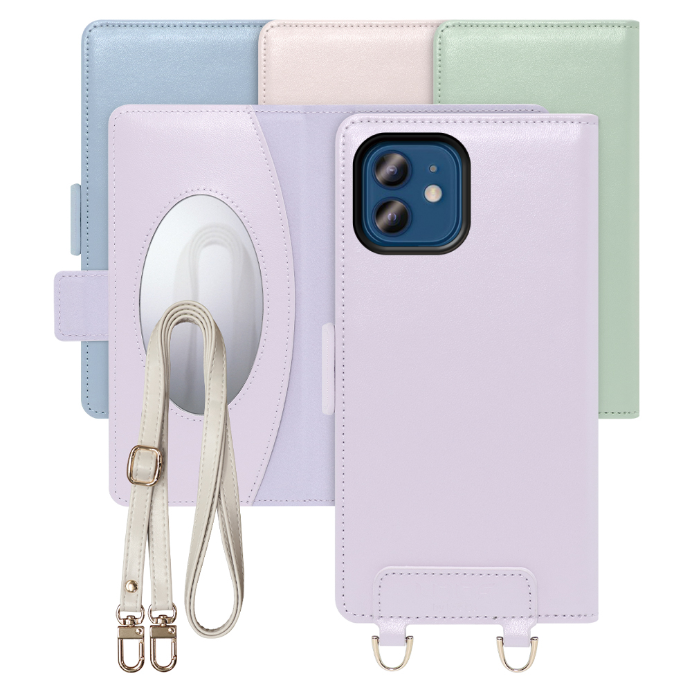 [ LOOF SWEET MIRROR Series ] iPhone 12 / 12 Pro iphone12 iphone12pro 12pro 12プロ スマホケース  ショルダー付き手帳型スマホケース ミラー付き カードポケット 本革 [ iPhone 12 / 12 Pro ]