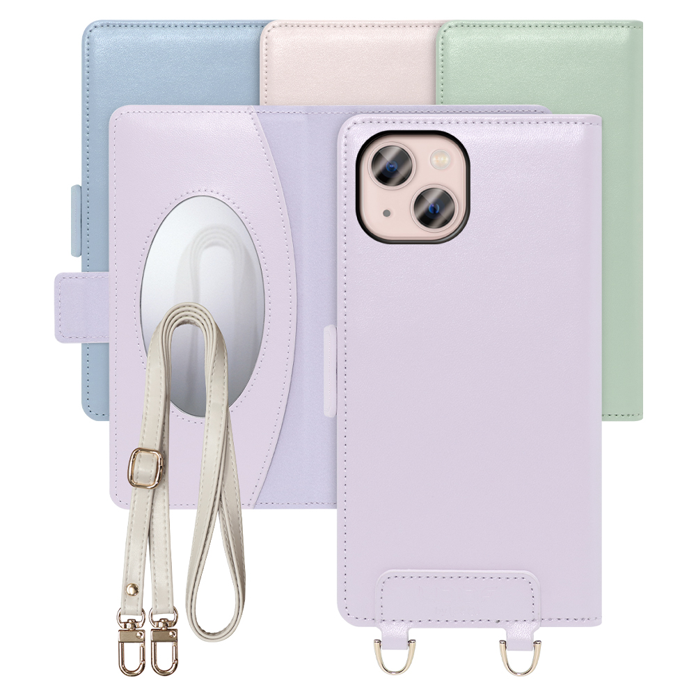 [ LOOF SWEET MIRROR Series ] iPhone 13 iphone13 スマホケース  ショルダー付き手帳型スマホケース ミラー付き カードポケット 本革 [ iPhone 13 ]
