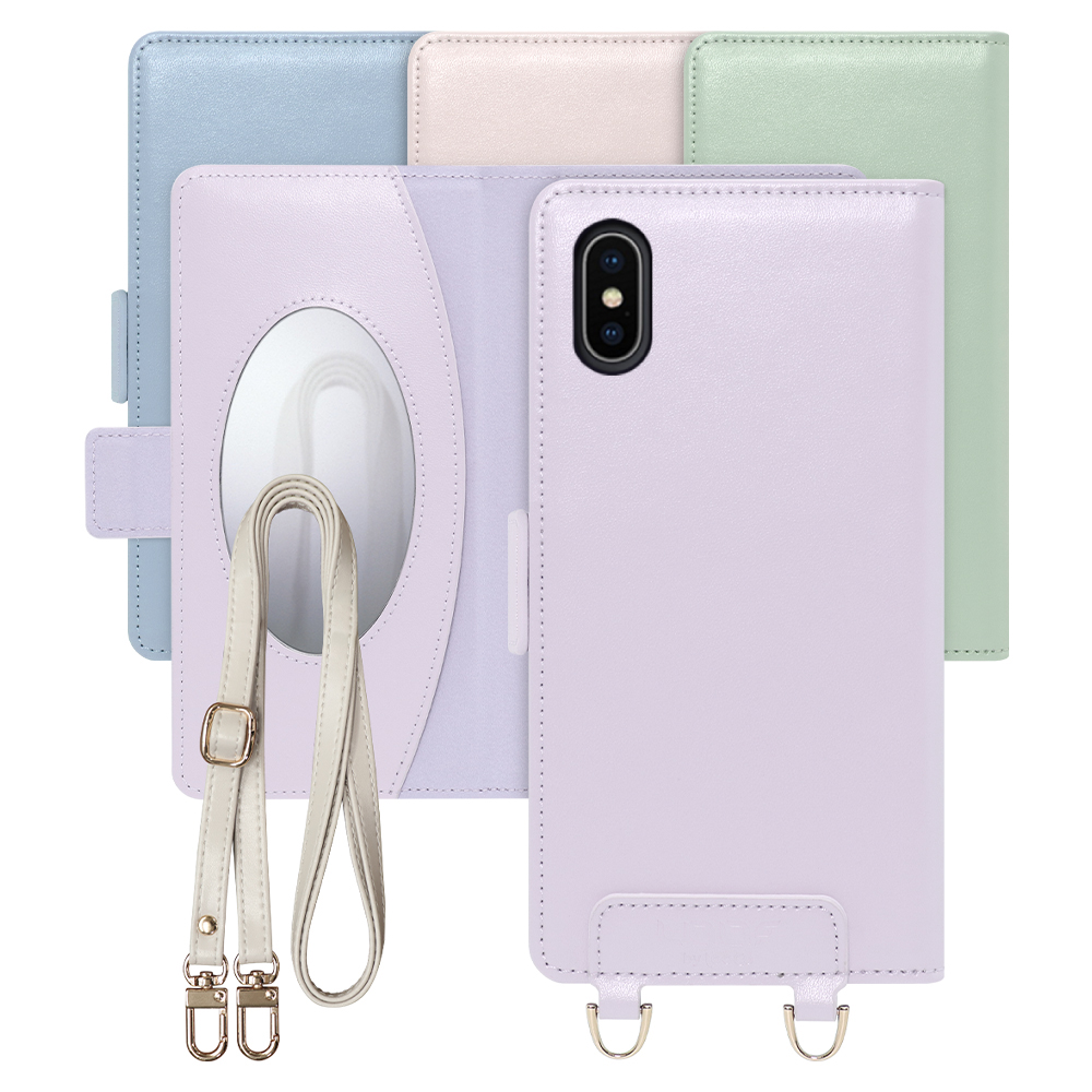 [ LOOF SWEET MIRROR Series ] iPhone X / XS iPhonex iPhonexs スマホケース  ショルダー付き手帳型スマホケース ミラー付き カードポケット 本革 [ iPhone X / XS ]